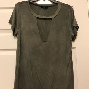 Deep V-Neck Keyhole Tee